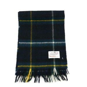 JOHNSTONS of ELGIN for The Scotch House Scarf Plaid Lambswool Scotland 46" x 8"